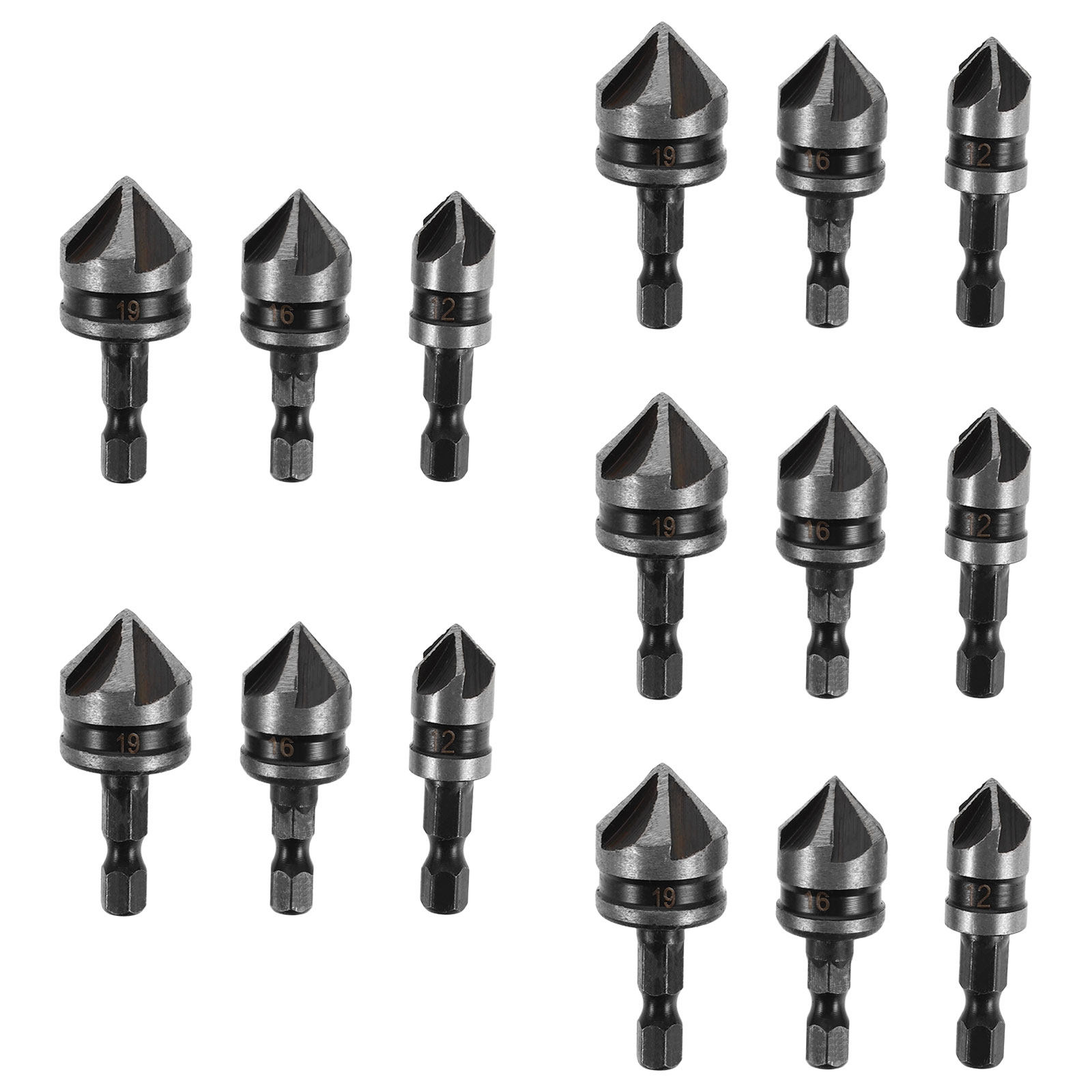 Woodworking Drill Bits - 15pcs Countersink Drill Bits Set Hex