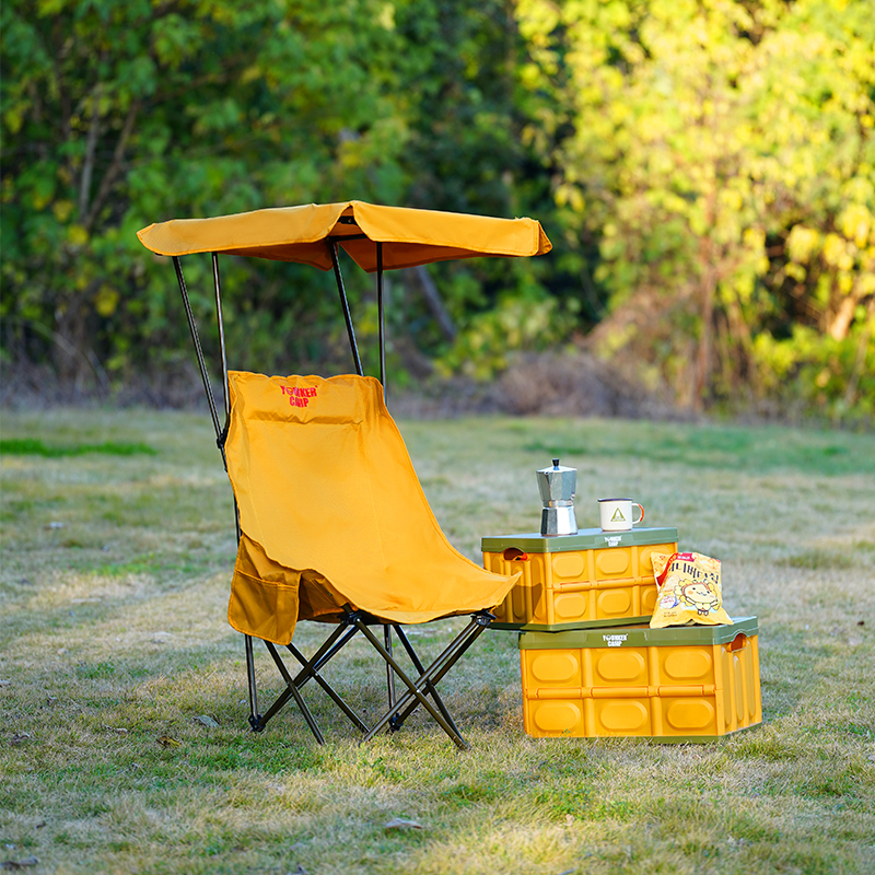Woodworking Outdoor Furniture - Outdoor Folding Moon Chair With Sunshade,