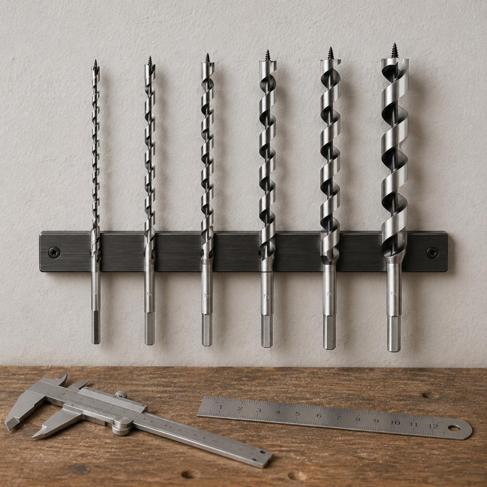Woodworking Drill Bits - 6 Pieces Long Auger Bit Set