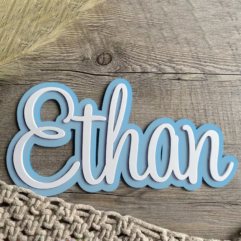 1pc Layered Name Sign, Cream C - Woodworking For Beginners 리뷰 및 가격