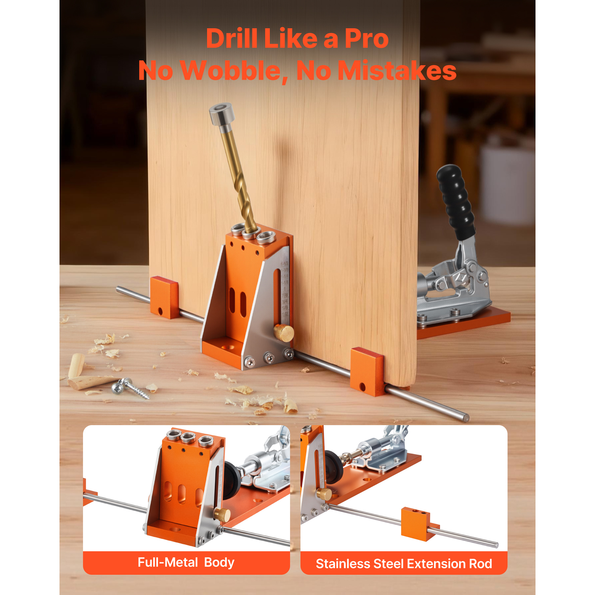 VEVOR Pocket Hole Jig Kit, 1/2 - Woodworking Drill Bits 리뷰 및 가격