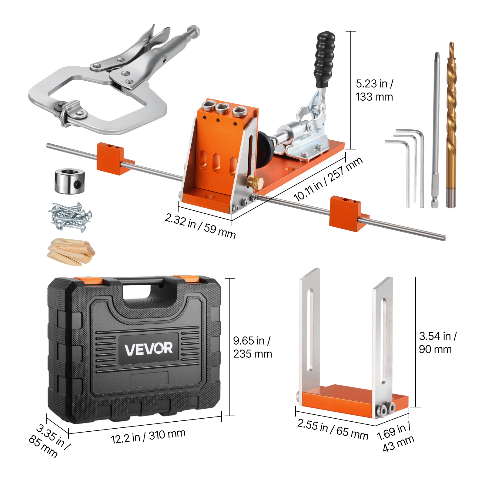 VEVOR Pocket Hole Jig Kit, 1/2 - Woodworking Drill Bits 리뷰 및 가격