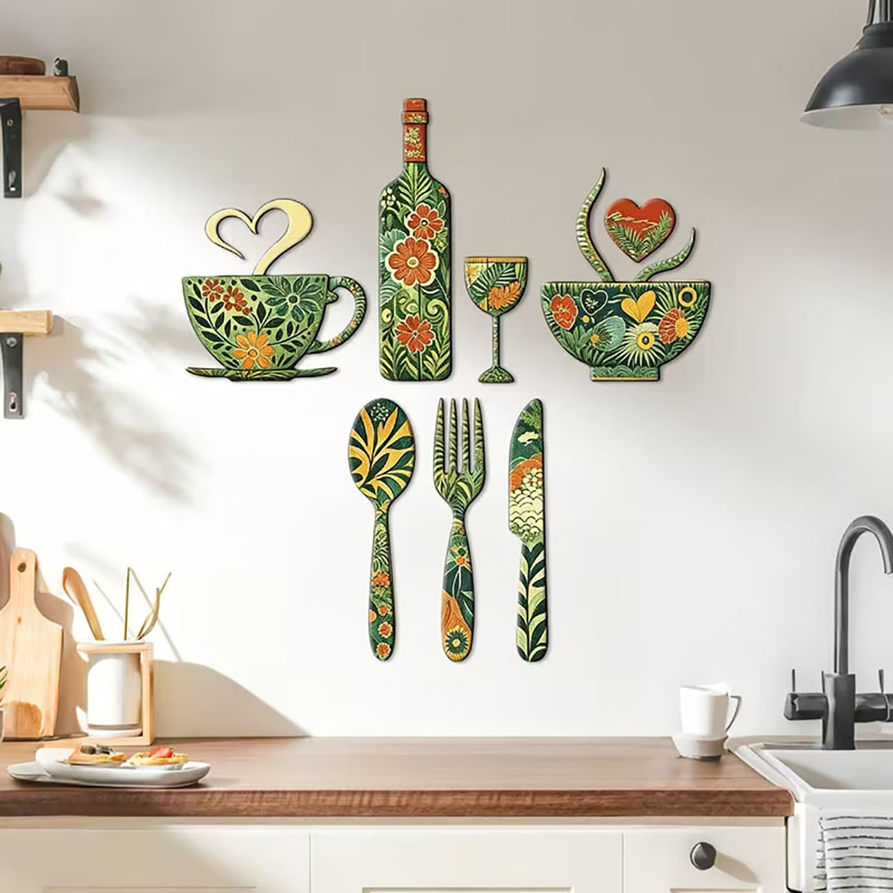 7Pcs Green Floral Kitchen Uten - Xfasten Woodworking Tape 리뷰 및 가격