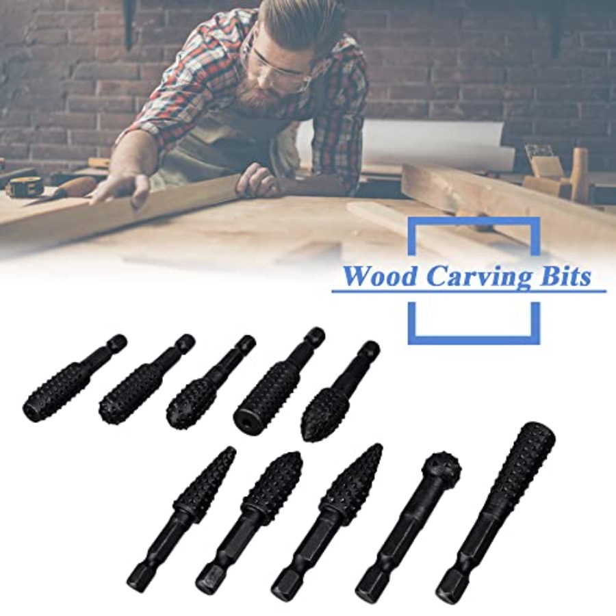 10 Pieces Rotary Burr Rasp Set - Woodworking Drill Bits 리뷰 및 가격