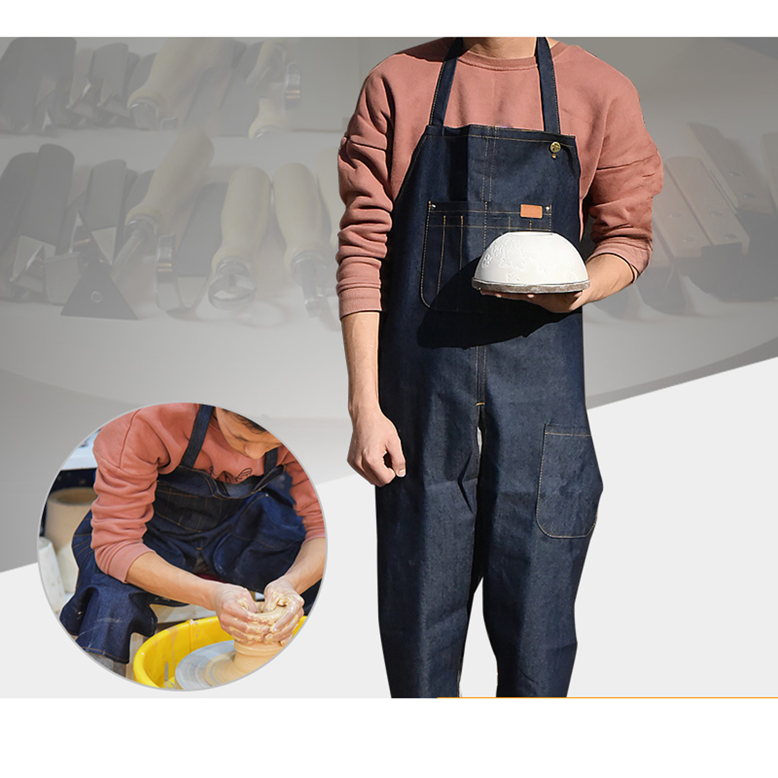 Adjustable Split Leg Pottery A - Woodworking Overalls 리뷰 및 가격