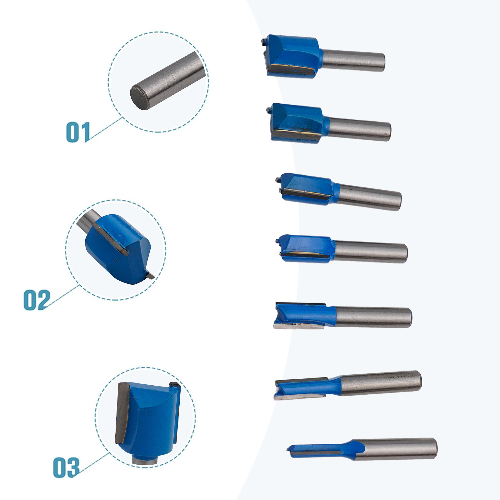7pcs Milling Cutter Solid Hard - Woodworking Kickback 리뷰 및 가격