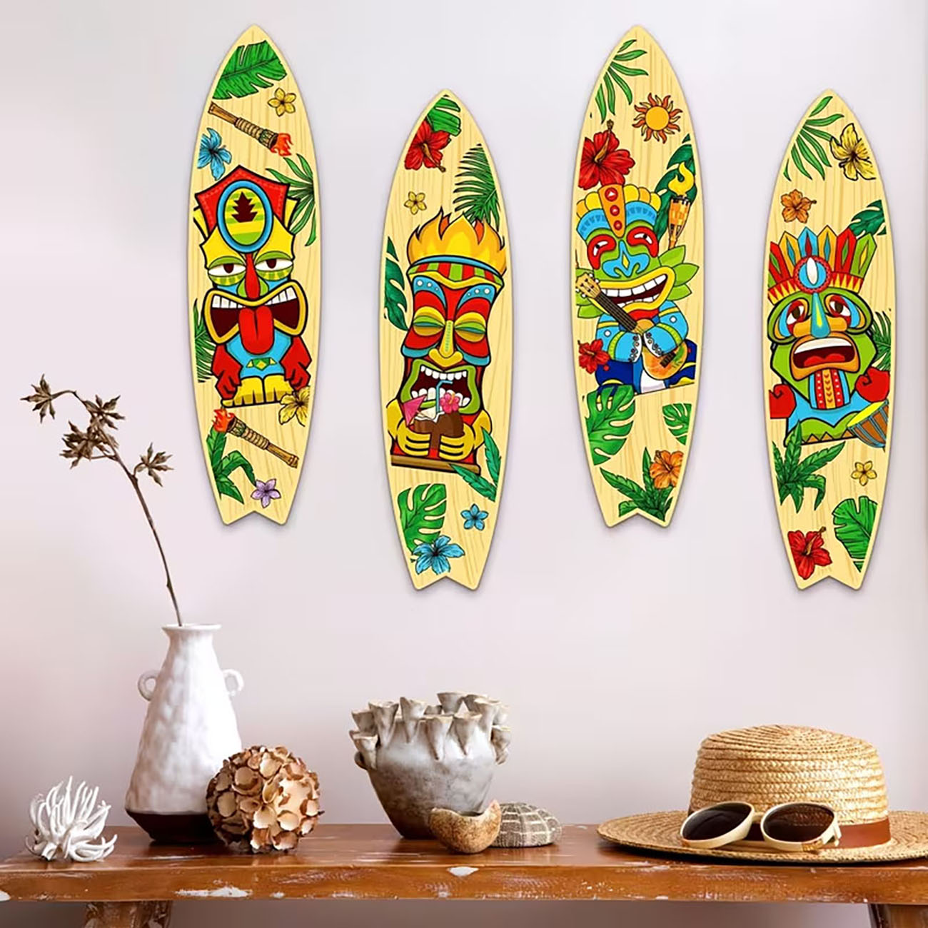 4Pcs Tiki Mask Surfboard Woode - Xfasten Woodworking Tape 리뷰 및 가격