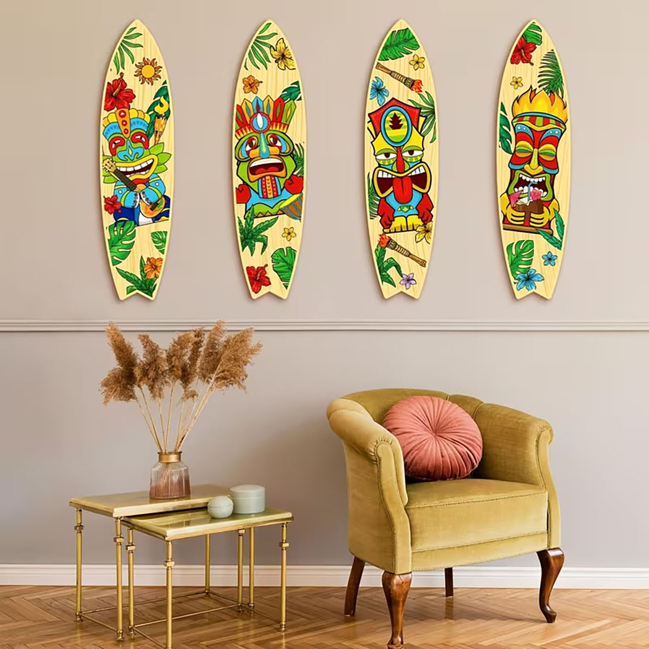 4Pcs Tiki Mask Surfboard Woode - Xfasten Woodworking Tape 리뷰 및 가격