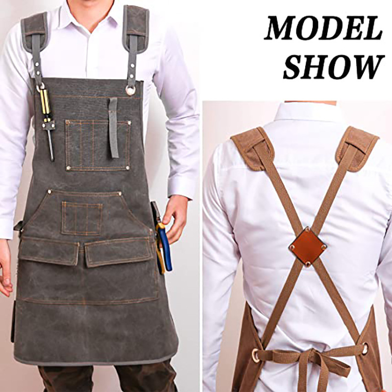 Simple Thickened Canvas Apron  - Woodworking Overalls 리뷰 및 가격