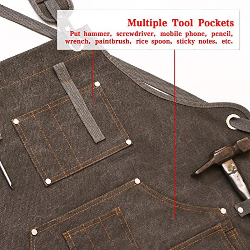 Simple Thickened Canvas Apron  - Woodworking Overalls 리뷰 및 가격