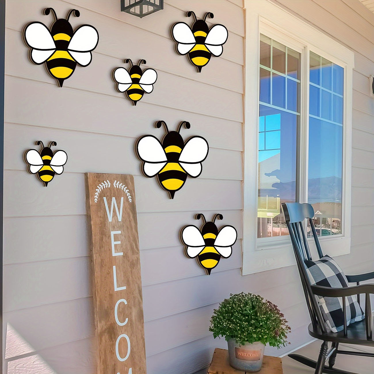 6Pcs Cute Bee Wooden Wall Stic - Woodworking For Beginners 리뷰 및 가격