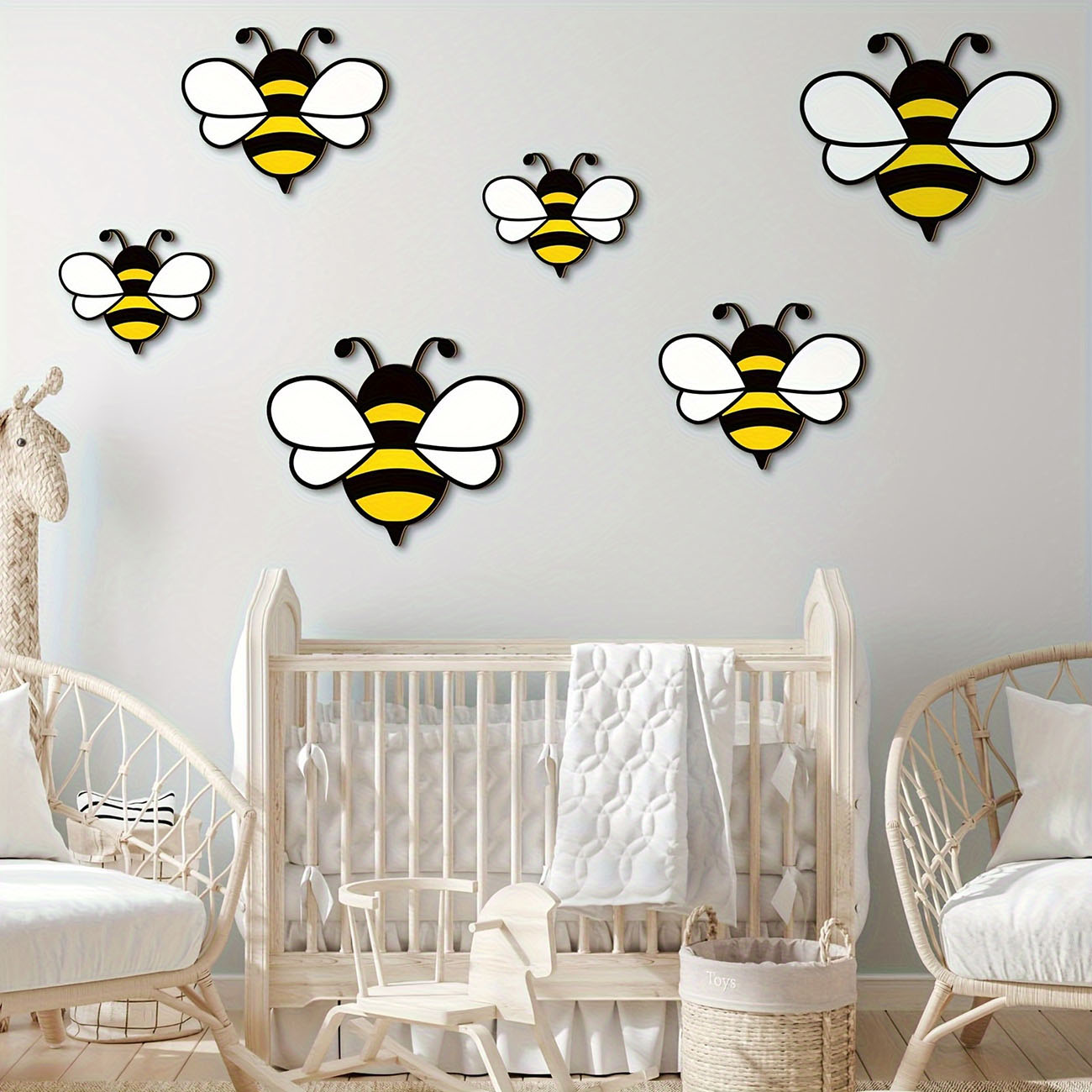 6Pcs Cute Bee Wooden Wall Stic - Woodworking For Beginners 리뷰 및 가격